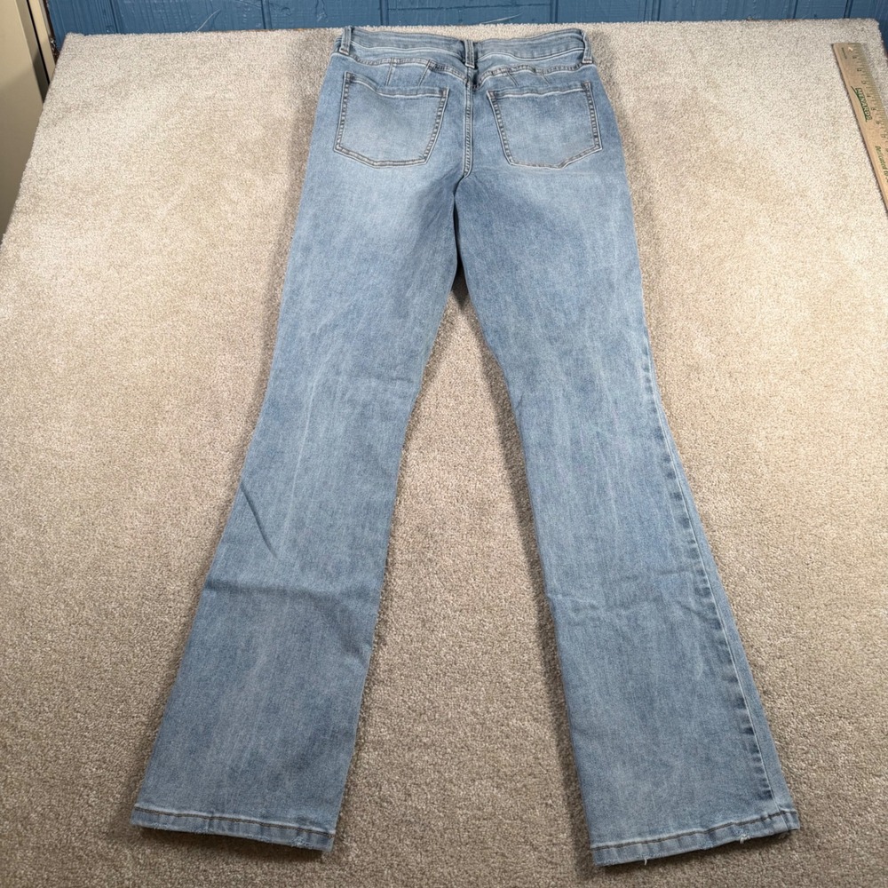 Everflex Slim Bootcut Jeans Women 8 (FITS 28x30) Blue High Rise Stretch READ - Picture 3 of 13